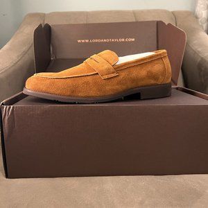 Men's Lord and Taylor Alpern Suede Brown Loafers (Size 10) NWT